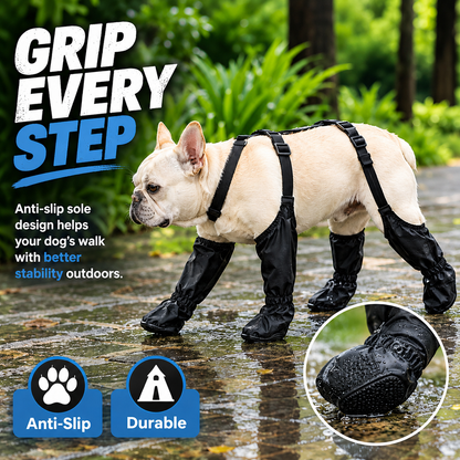 Wasserdichte Hundestiefel mit Haltegurten