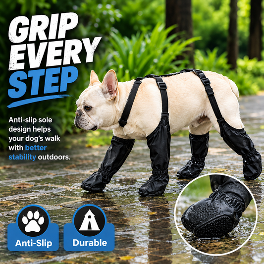 Wasserdichte Hundestiefel mit Haltegurten